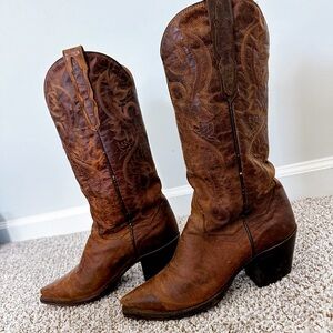Dan Post Western Cowboy Cowgirl Snip Toe Leather Size 6